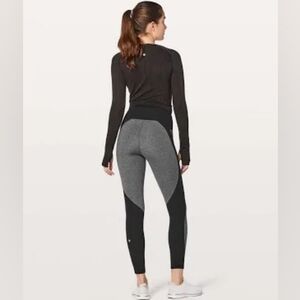 Lululemon Train Times 7/8 Pant *25" Blocked. Black and Black Heathered colorway